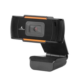 LYCANDER USB Webcam with Built-in Microphone, 720p High Definition (HD), 30fps, Black and Orange - For Desktop, Laptop, Windows, Mac, Linux, Online Meetings, Streaming, Video Chats