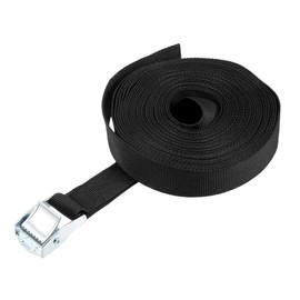 sourcing map Tie Down Strap Cam Buckle Lashing Strap 1" x 23Ft 176lb 80Kg Load Polypropylene for Moving Securing Cargo, Black