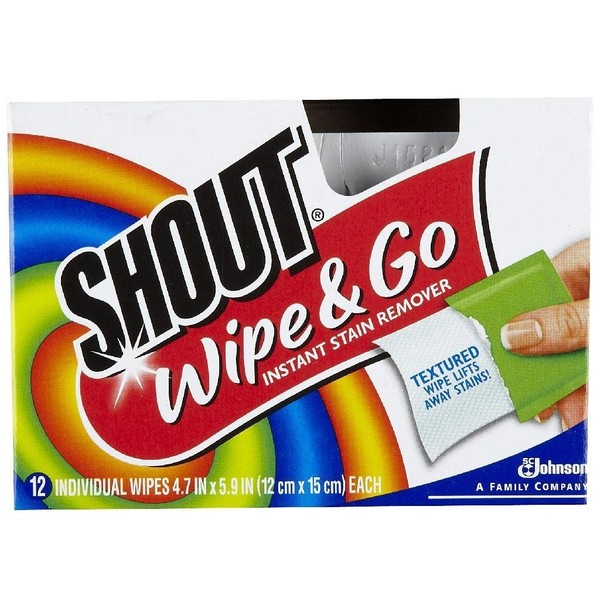 Shout Wipe & Go Instant Stain Remover - 12 CT (Pack - 3)