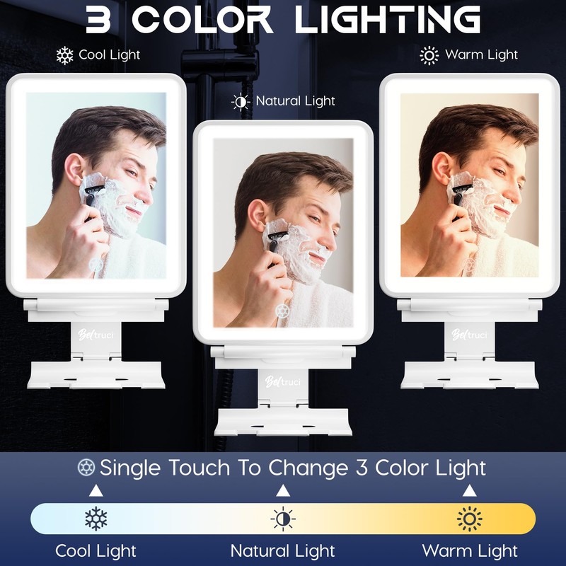 Beltruci Vanity Mirror with Lights | Fogless Shower Mirror |