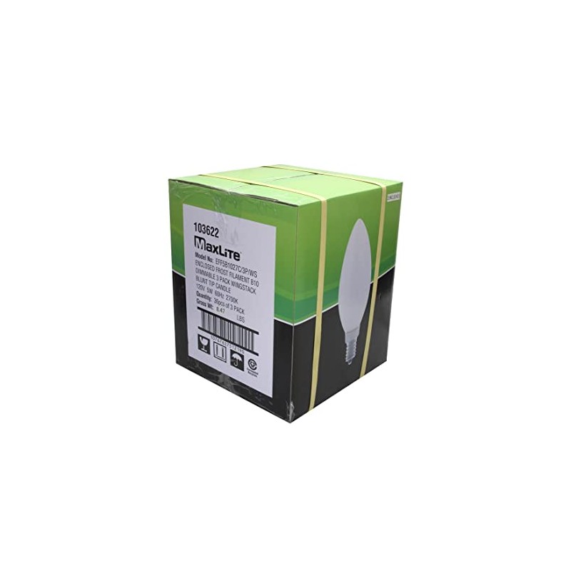MaxLite Enclosed Frost Filament 3.5 WATT BA10 DIM 2700K 3