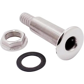 1Pack Boat Thru Hull Fitting Hose Barb with Nut，Marine 316 Stainless Steel Boat Drain Pipe Yacht Hardware Accessories-Lengthened Style (Horse ID:1")