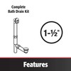 Keeney 645PVC Cable Driven PVC Bathtub Drain Kit for Standard