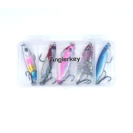 Anglerkey Fishing Jigs Spoon Lures,Long Casting Metal Jig Shore Verticial Jig Sinking Laser Body Hard Bait