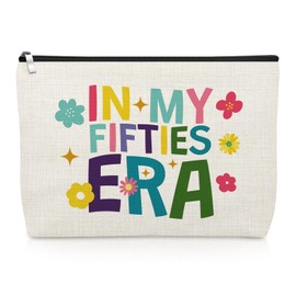 50th Birthday Gifts for Women 1975 Makeup Bag Happy 50 Year Old Birthday Gifts for Her Mom Sister Best Friend Wife Coworker Fifty Cosmetic Bag Presents for Women Turning 50 Travel Cosmetic Pouch