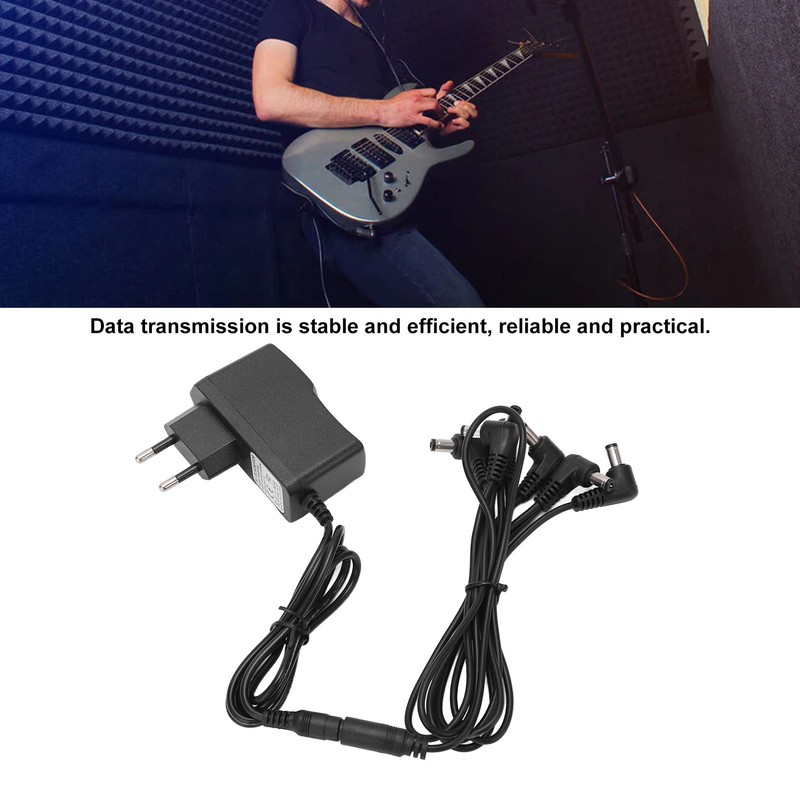 Guitar Effect Pedal Power Supply Adapter 6 Way Daisy Chain