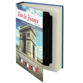 HMF 80925 Book Safe, Cash Box Real Paper Pages, Secret Box, "Vive la France", 23 x 15 x 4 cm, Labeling in French