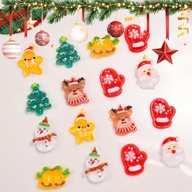 BoAn 200Pcs Mini Resin Christmas Decorations, Fairy Garden Accessories Decorations, Hide Christmas Miniature Figures in The Dark Small Plastic, for Fairy Garden Micro Landscaping Dollhouse Home