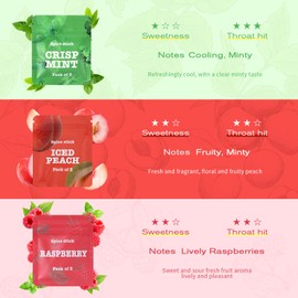 Boderi Plant Based Mint Minty Sweet Cores, 3 Packs, to Help Break Bad Habits Naturally, 9 Cores Total (Double Mint, Raspberry, Peach)