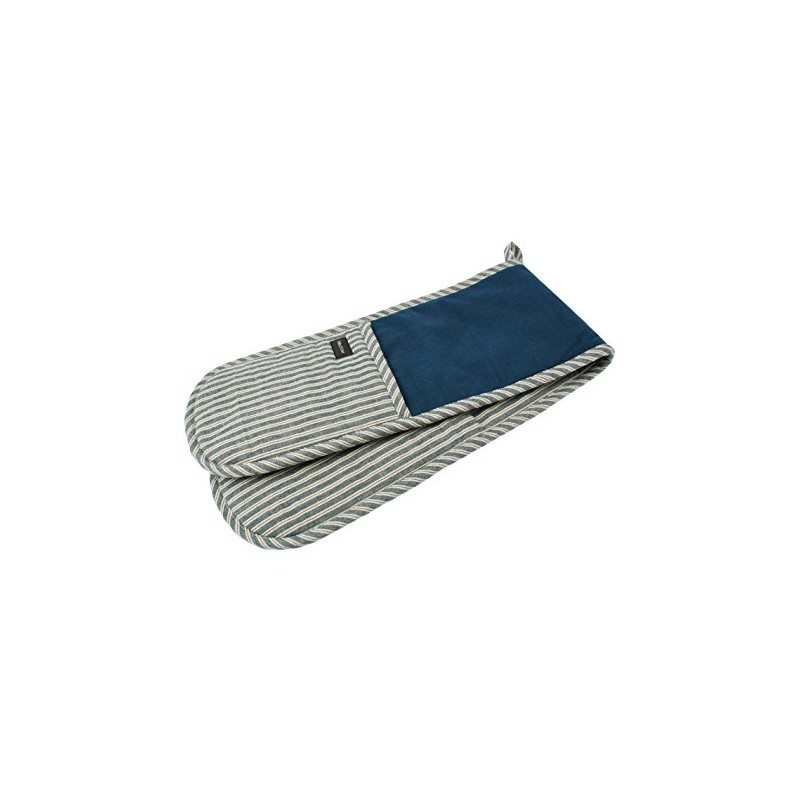 Hampton - Denim and Grey Stripe - Double Oven Glove