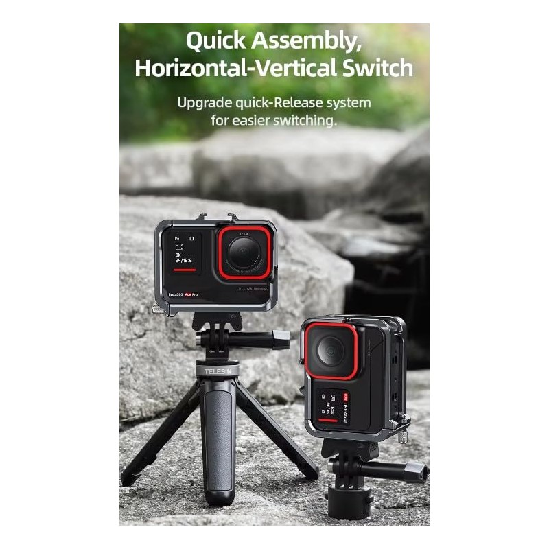 CamGo Telesin Vlogging Cage Case for Insta360 Ace/Ace Pro/Ace Pro
