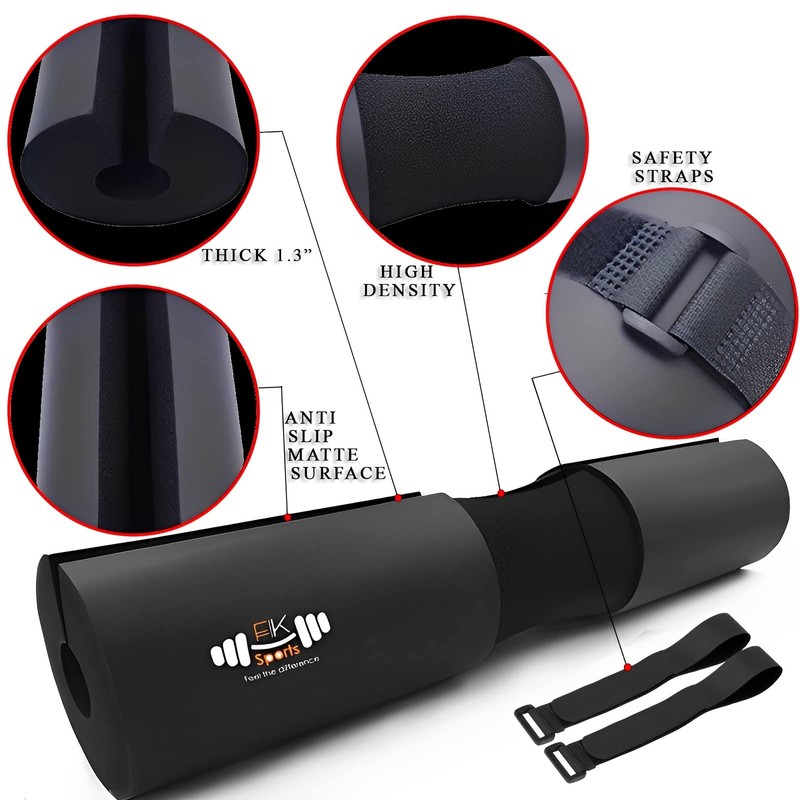 FK Sports Barbell Pad - Soft Cushioned Squat Pad -