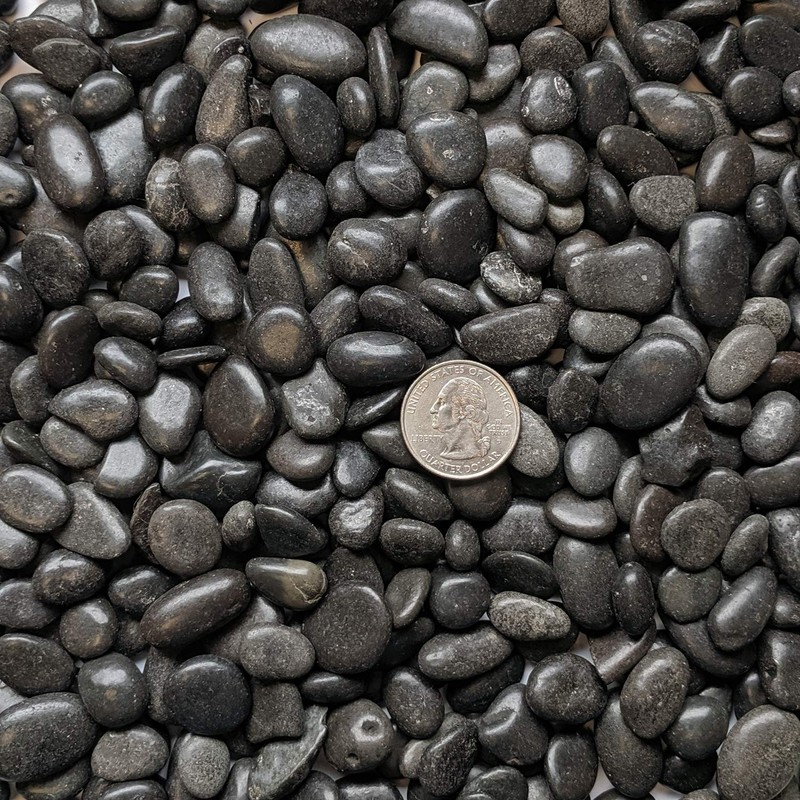 Midwest Hearth Decorative Polished Black Pebbles 3/8" Gravel Size (2-lb