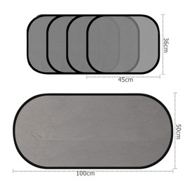 TOTMOX 5pcs Car Van Rear Side Window Sun UV Shade Visor Screen Protector for Baby Kids, Black Windshied Windscreen Cover Mesh Visor Shield with Suction Cups, 100 * 50cm