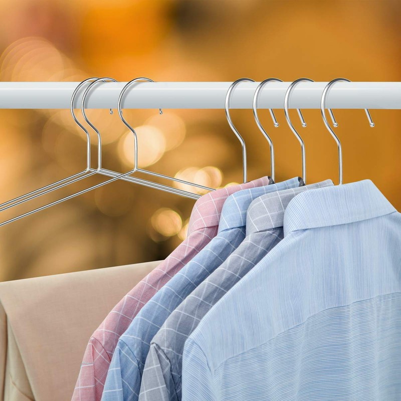 FSUTEG 40-Pack Heavy-Duty Stainless Steel Hangers – 15lb Capacity, Rustproof
