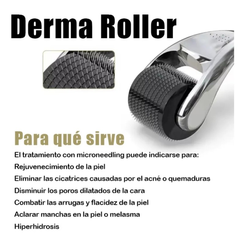2 Piezas Dermaroller 0.25 Mm Barba Facial Cabello Ra01 Am7