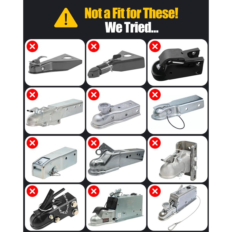 NUOVEPE Heavy Duty Anti Theft Trailer Lock, Universal Fit 1-7/8",