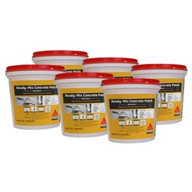 SIKA Sikacryl Ready-Mix Concrete Patch, Gray, Textured, 1 qt (6 Pack) - Durable Repair for Spalls and Cracks in Concrete and Masonry, Easy Cleanup, Acrylic-Based