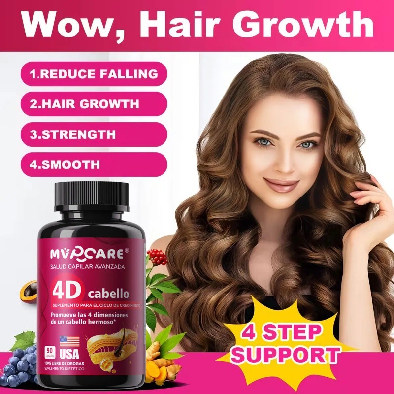 Femenino Capsulas Para Crecimiento De Cabello 90caps Sin Sabor