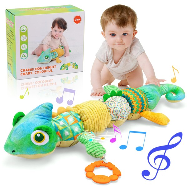 PROACC Plush Music Baby Toys 0-6 Months - Soft Infant Toys Sensory Toys with Rattle Teether, Cute Stuffed Animal Newborn Baby Musical Toys for Babies Boys Girls 0 3 6 12 Months