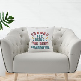 MUGFFINS GRANDFATHER/GRANDPA Cushion Padding included - in English - Thanks for being the best - Funny gift - Pillow: cover and filling 15.7x15.7 inches