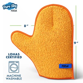 persik Pure-Sky Microfiber Glove Dusting Mitt - Ultra Microfiber Cleaning Cloth Glove - JUST ADD Water No Detergents Needed - Use for Cleaning Furniture, Home