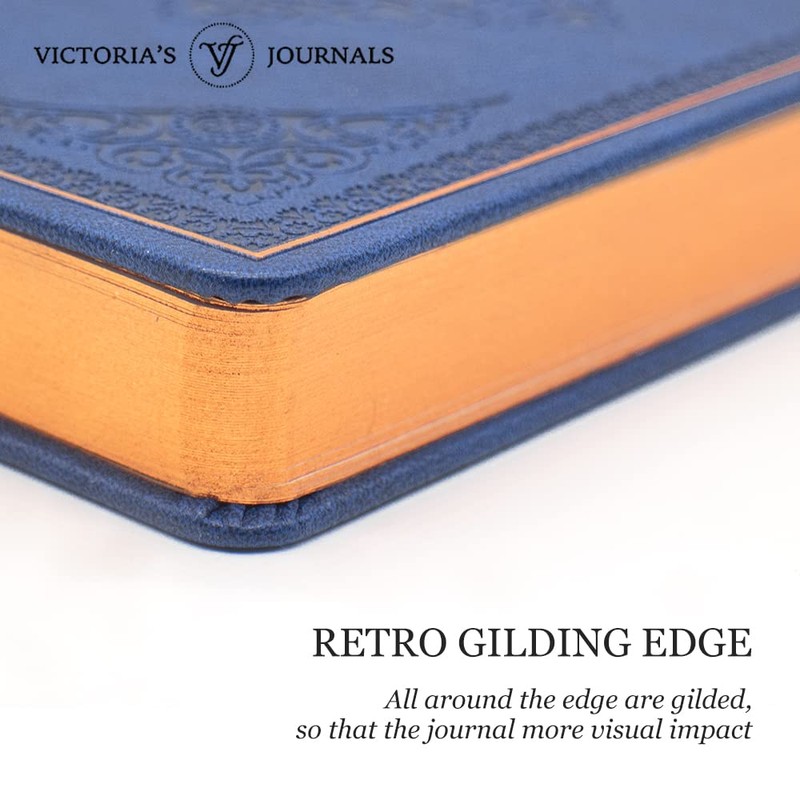 VICTORIA'S JOURNALS Leatherette Vintage Journal Hard Cover Lined Notebook Old