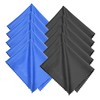 Eco-Fused Microfiber Cleaning Cloth - 6 x 7 Blue/Black Microfiber