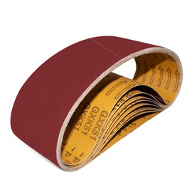 GXK51 Sanding Belt 75 x 533 mm, Pack of 10 Grit 120, Sanding Belt Kits Compatible with Belt Sanders, for Sanding, Filing, Sharpening and Removing Metal Wood Surfaces