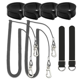 EXERT Butt Belt Rod Belt with Rope Fishing Rod Spiral Cord 114.8 inches (290 cm), Wire Included (Black)