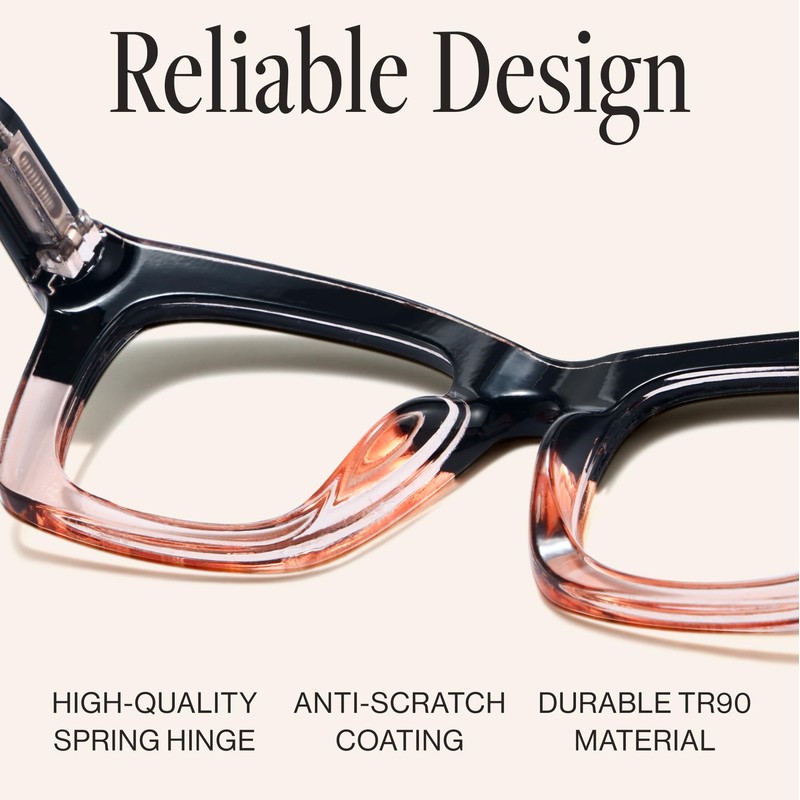 CCVOO Reading Glasses for Women, Stylish Eyeglasses, Blue Light Readers