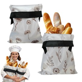 Kuabiz Reusable Beeswax Bread Bags Sourdough Bread Bags for Homemade XL Breads Storage Bag Beewax Food Wraps to Keeping Fresh Loaf Fresh Freezer Baker Baking Supplies (2 Pcs)