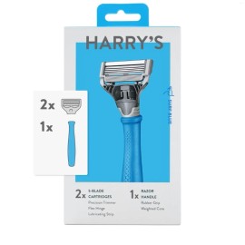 HARRY'S RAZOR plus 2 X 5-Blade Cartridges (Surf Blue) - Brand New! Great Gift