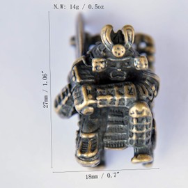 EDC Retro Solid Brass Samurai Lanyard Bead Pendant Parachute Cord Knife Tool Zipper Pull