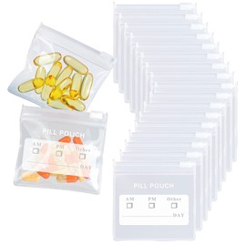 36 Packs Pill Pouches BPA Free Pill Bags 12mil Come with Mark Pen 3 x 2.75 inch Small Zip Bags with Write-on Label Seal Ziplock Pill Pouch for Travel Pill Organizer, Jewelry, Small Craft Pieces