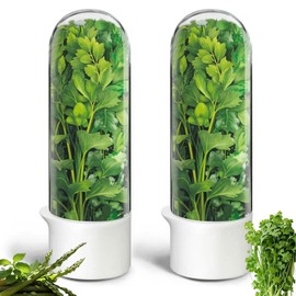 Protector de hierbas para refrigerador, conservador de lechugas de hierbas frescas para refrigerador, contenedor de cilantro para refrigerador, perejil, hojas de menta, conservador de hierbas frescas
