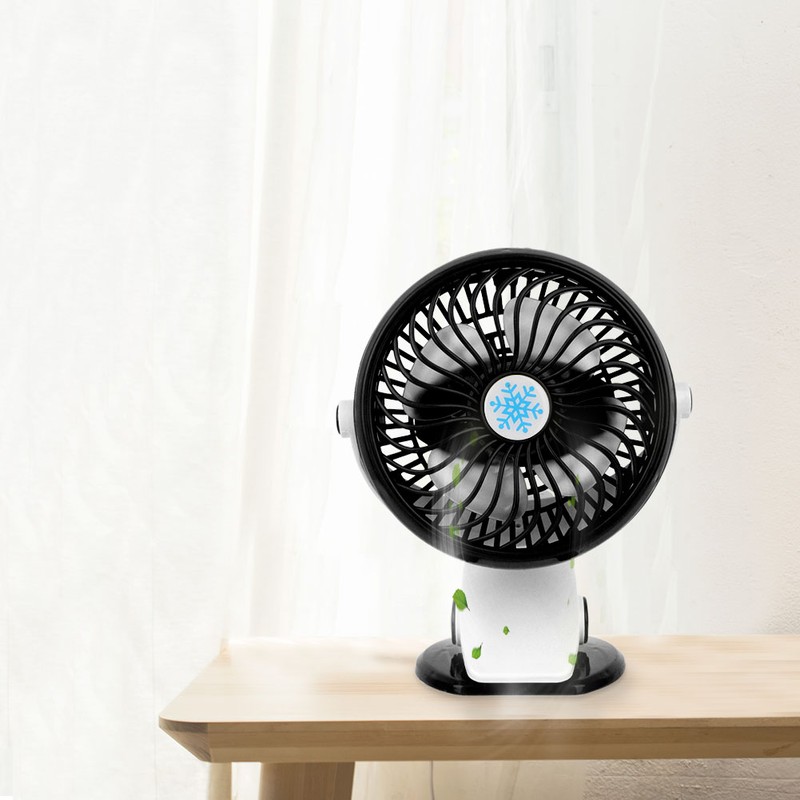Portable Mini USB Table Fan Rechargable Battery Clip On Desk