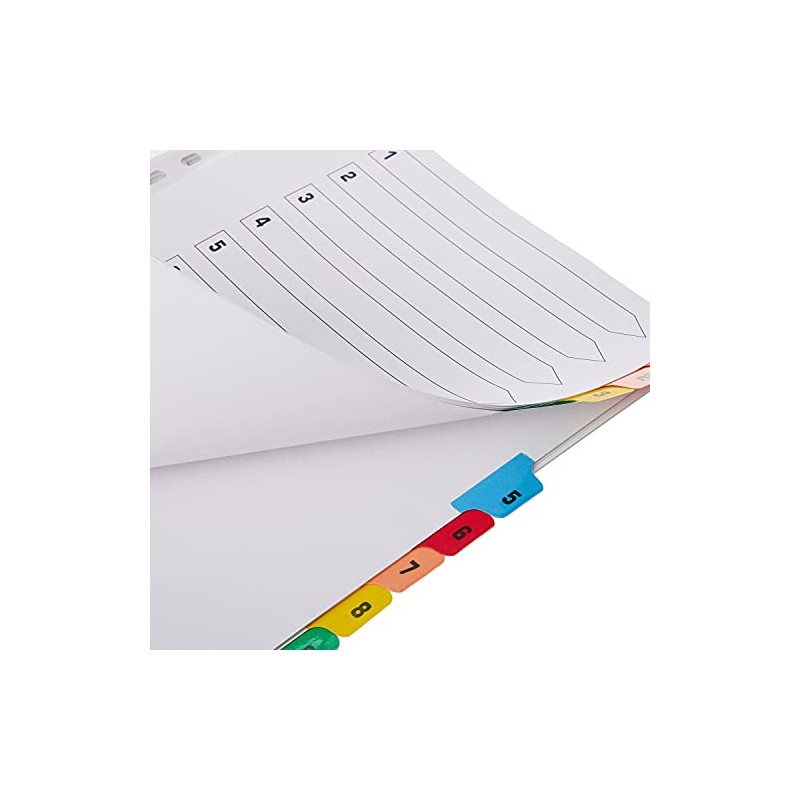Q-Connect 1-12 Index Extra Wide Reinforced Multi-Colour Tabs