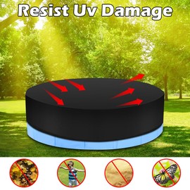 LOMUG Round Pool Cover, Cover for Dog Pools, Foldable UV-Resistant Swimming Pool Cover for Dogs and Children's Pool with Drawstring, Waterproof and Dustproof, 160 x 30 cm