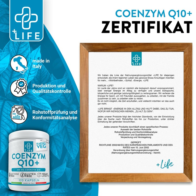 +LIFE - Coenzym Q10 Ubiquinol, 200 mg PiuLife® 120 Q10