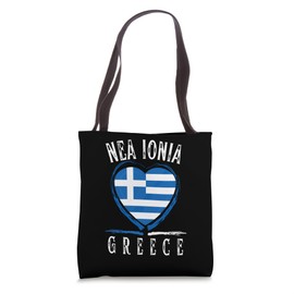 Greece Flag Heart Nea Ionia City Tote Bag