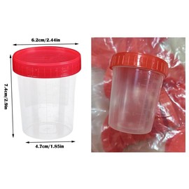 NentMent 6 Pack Specimen Cups with Lids 120ml Disposable Urine Cup Container with Cap Scale Name Date Tag for Pregnancy Confirm Ovulation Test PH Pee Sample Collection