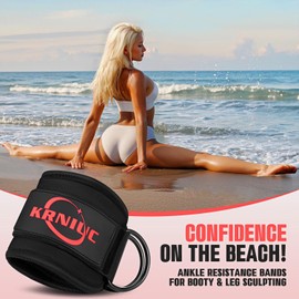 Ankle Resistance Bands with Cuffs,Home Gym Workout Equipment for Butt Workouts, Includes Exercise Guide, Travel Pouch, Perfect for Home, Gym, or Travel