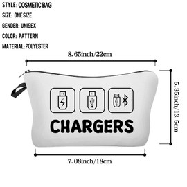Livel lhood Chargers Makeup Bag Cute Small Organizer Zipper Pouch Chargers Storage Cosmetic Bag Birthday Present for Women Friends, hzj0611, Small