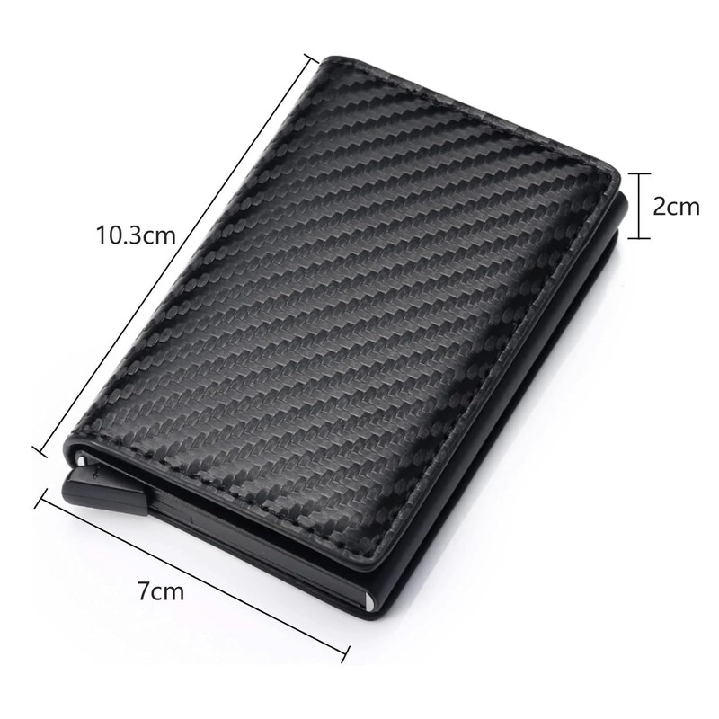 Carteras para Hombre, Tarjetero de Cuero, RFID Bloqueo Antirrobo Tarjetero