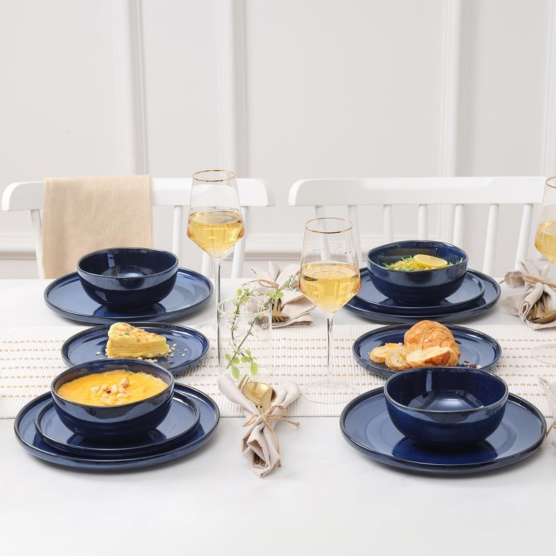 Vicrays Ceramic 12 Pieces Dinnerware Set - Dinner Plates Salad