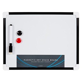 Crafty Creations A4 White Board with Marker Pen, Sponge & 2 Magnets-22.5 x 29.5 x 1 cm