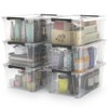 WYT Clear Storage Latch Bins, 6-Pack Storage Organizer Box with