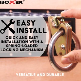 BoxerTool Heavy Duty - E Track Tie Down Anchors (20 Pack) - Heavy Duty Steel 2" O Ring E Track Accessories for Trailer, Vans, Trucks, Motorcycle, Enclosed/Flatbed Trailers