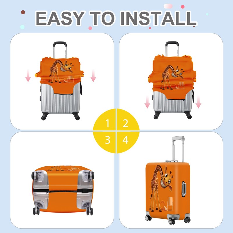 ANNA QUEEN Giraffe Fun Luggage Cover, Playful Giraffe Design with